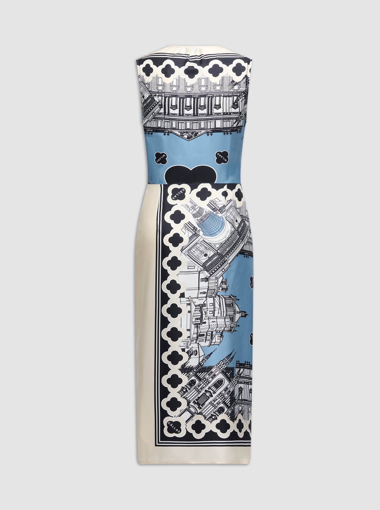 AGNES Silk print dress Black/white